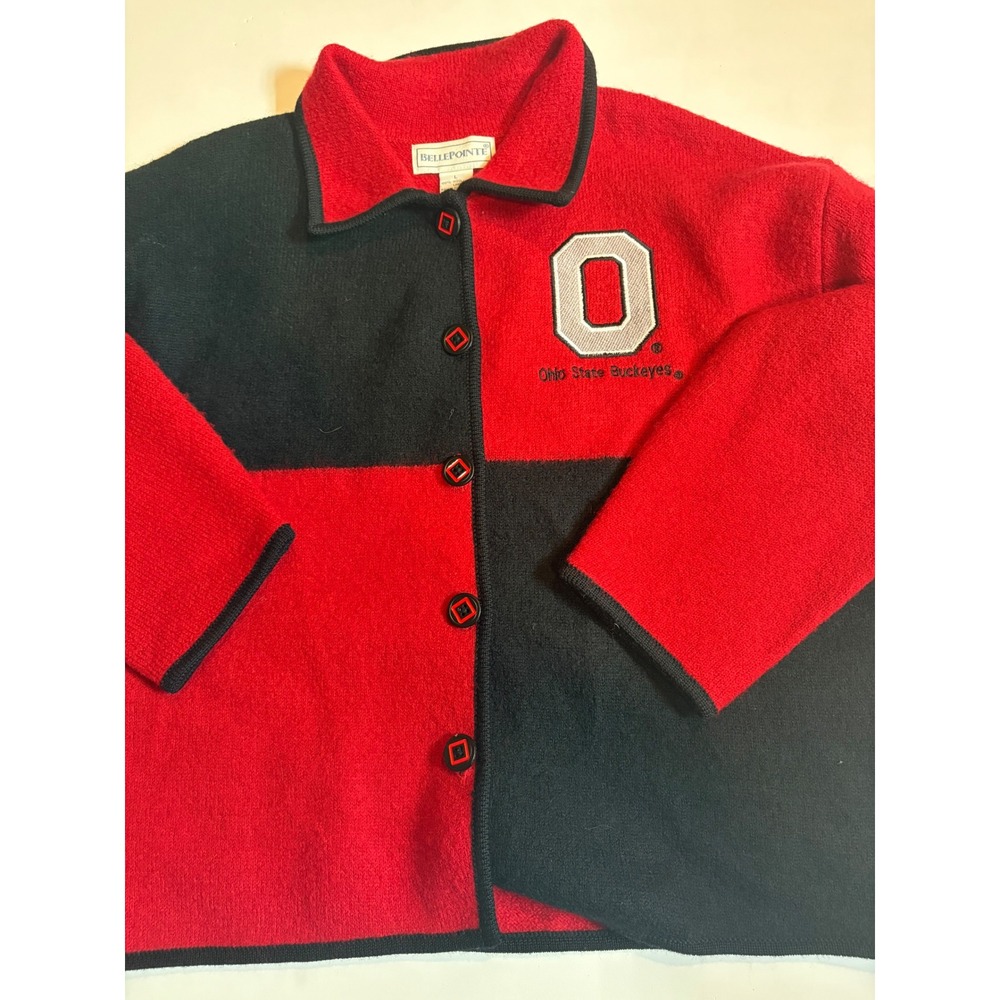 Vintage Bellepointe Ohio State Buckeyes Wool Cardigan Sweater Womens Large